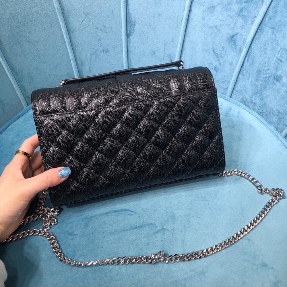 Saint Laurent Medium Envelope Monogram Matelassé Leather Shoulder Bag - Picture 3 of 9